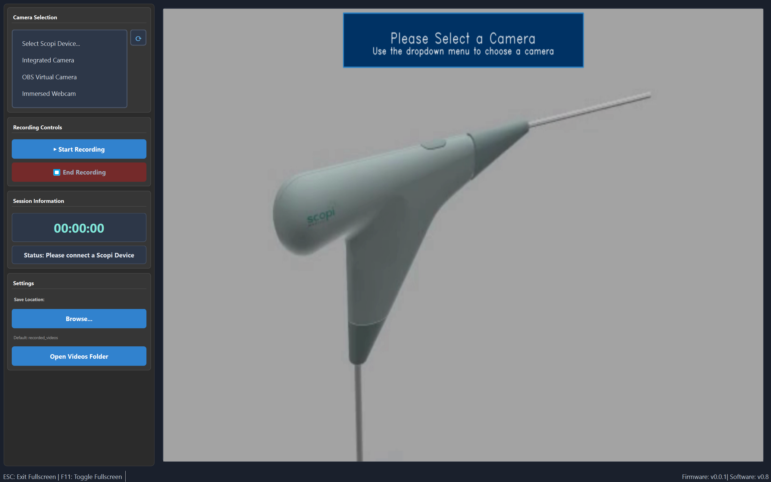 Scopi Viewer Software Interface